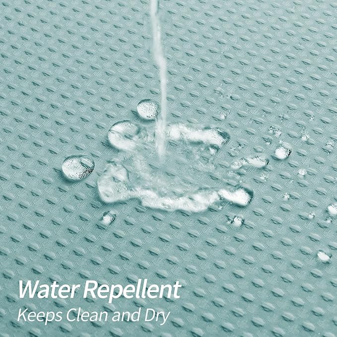 MitoVilla Teal Blue Cloth Shower Curtain 72 x 78, Turquoise Long Waffle Fabric Shower Curtains for Modern Luxury Bathroom Decor, Heavy Duty Hotel Spa Shower Curtains 78 inch Long
