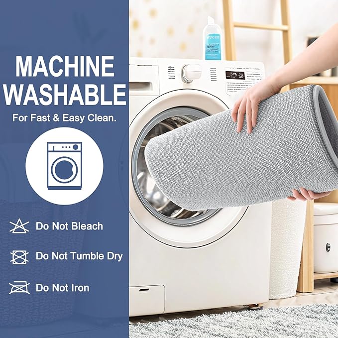OLANLY Thick Memory Foam Bath Mat Rug 45x27, Extra Soft Absorbent Bathroom Rug, Quick Dry Bath Mats, Non-Slip, Machine Washable Carpet for Bathroom, Tub and Shower, Home Decor Accessories, Light Grey