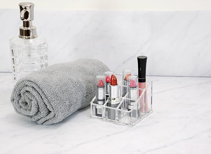 kieragrace Cosmetic Makeup and Lipstick Organizer, 9 Compartments
