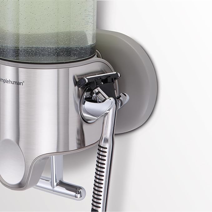simplehuman Wall Mount Pumps, Single 15 fl. oz. Shampoo & Soap Dispenser, Stainless Steel (Pack of 6)