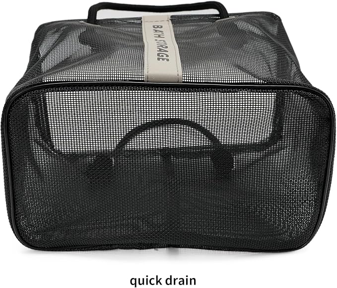 TOPASION Bath Storage Shower Caddy Organizer for Bathroom, College Dorm, Camp, Gym (Small Black)
