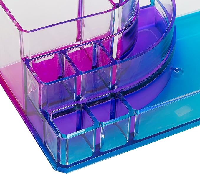 Simplify 8 Section Jewelry Holder | Dimensions: 8.78" x 5.04" x 3.15" | Multipurpose | Great for Bathroom | Vanity | Dresser | Durable | Lightweight | Ombre