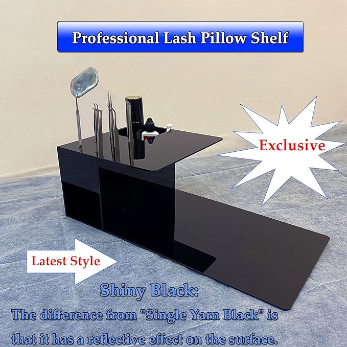 Lash Pillow Shelf Organizer - Eyelash Extension Pillow Shelf Stand - Acrylic Pillow Shelf for Lash Tech Supplies,Lash Extension Supplies Display Cabinet Shelves Suitable for Left and Right Hands