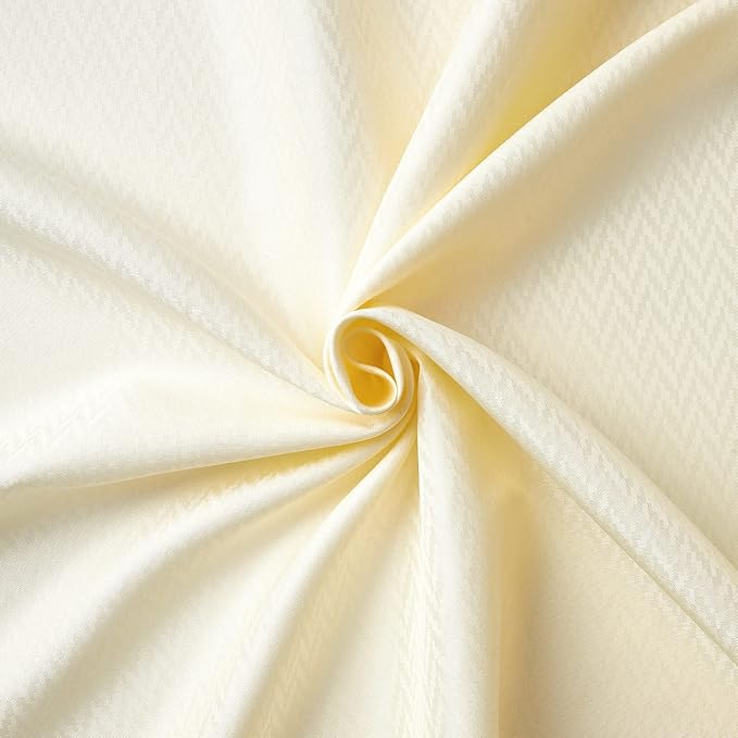 Encasa XO Luxury Jacquard Shower Curtain ZZ Cream 72x84 in | Rustproof, Wrinkle-Free, Water-Repellent & Machine Washable | Elegant Heavy Fabric for Bathroom Decor & Bathtub Use