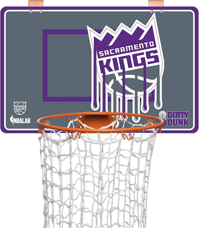 The Dunk Collection The Dirty Dunk Basketball Hoop Laundry Hamper - Sacramento Kings, NBA, Grey/Purple