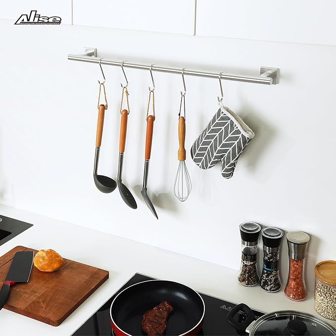 Alise Bathroom Towel Bar, 28 Inch Towel Racks for Bathroom, SUS304 Stainless Steel Hand Towel Holder Heavy Duty Towel Rack Wall Mounted Brushed Nickel Towel Bar