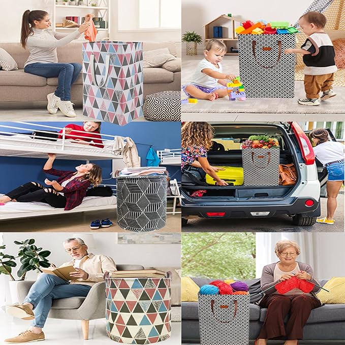 2 Pack Waterproof Laundry Hamper 150L Collapsible Laundry Basket Extended Cotton Handle Laundry Bag Large Clothes Storage Toy Organization for Bathroom Bedroom Laundryroom College Dorms