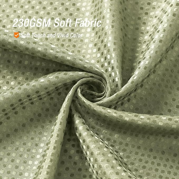 Gibelle Long Shower Curtain 72 x 78, 230GSM Tall Waffle Weave Textured Fabric Shower Curtain for Bathroom, Water Repellent, Machine Washable, Sage Green