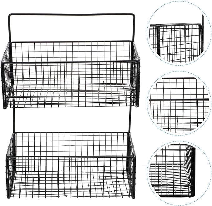 Wall-Mounted Dual Layer Storage Shelf Bathroom Kitchen Organizer Strong Load Capacity Hanging Rack for Wet Environments Convenient Space-Saving Holder