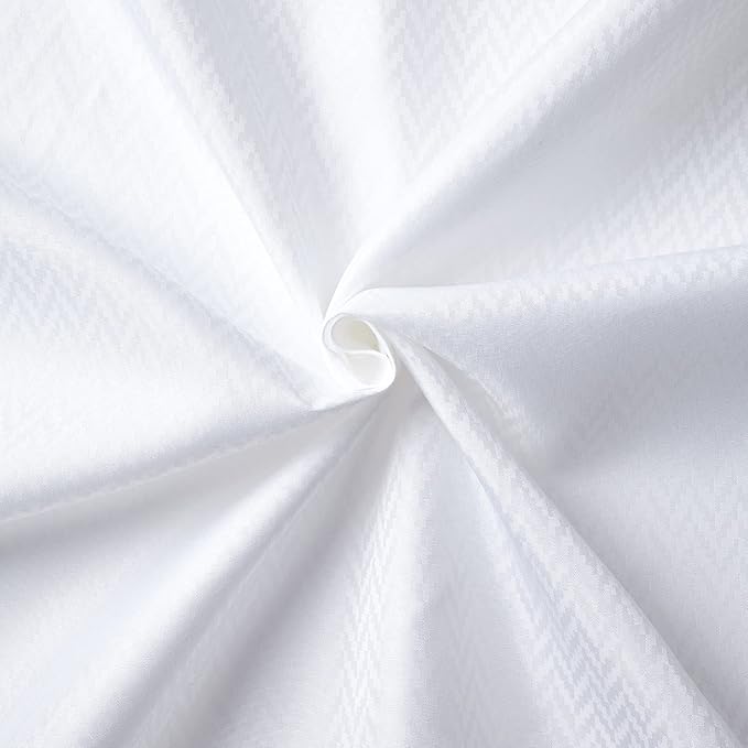 Encasa XO Luxury Jacquard Shower Curtain ZZ White 72x72 in | Rustproof, Wrinkle-Free, Water-Repellent & Machine Washable | Elegant Heavy Fabric for Bathroom Decor & Bathtub Use