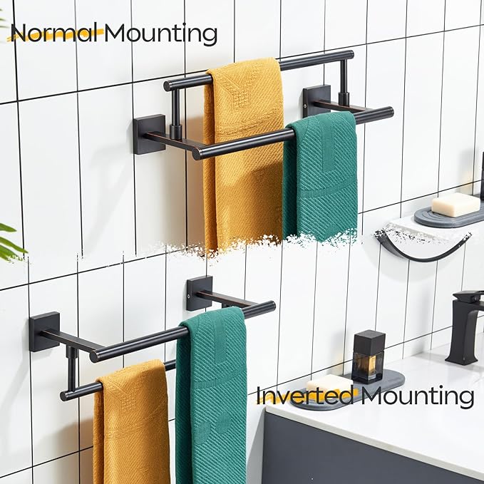 KOKOSIRI Hand Towel Bar 16-Inch Towel Holder Bathroom Rack for Bath Cabinet Towel Rails Oil Rubbed Bronze Stainless Steel B5009ORB-L16