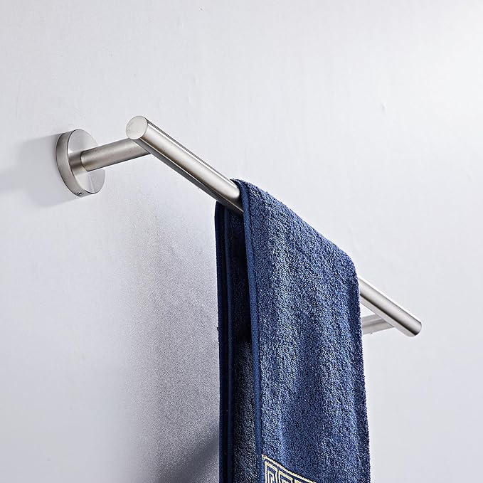 Bath Towel Bar, 18 Inch 304 Stainless Steel Thicken Towel Holder for Bathroom Wall, Towel Holder Brushed Nickel Finished Wall Mount(Total Length 20-Inch)