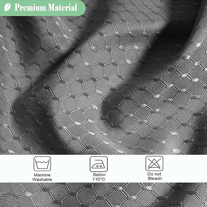 UFRIDAY Waffle Weave Fabric Shower Curtain with Mesh Window, Heavy Duty Decorative Bathroom Curtain with White Pique Pattern, Spa-Like Hotel Luxury, Water-Repellent,71x 74Inches