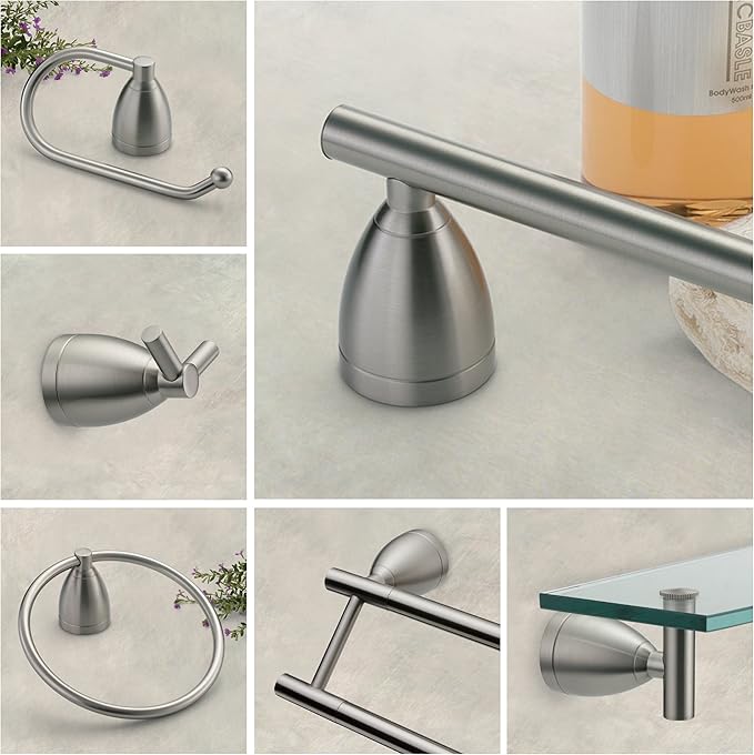 Gatco 4796 Avenue Glass Shelf, Satin Nickel