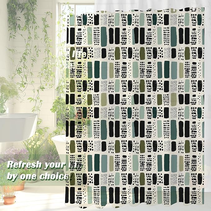 Sage Green Shower Curtains for Bathroom,72x78 in Long Boho Shower Curtain for Modern Aesthetic Bathroom Accessories,Funny Waterproof Polyester Sage Bath Decor
