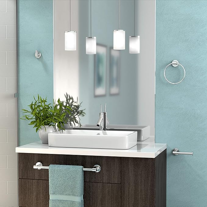 Gatco 4664 Reveal 24" Double Towel Bar, Chrome | Wall Mounted Bathroom Double Towel Holder | Towel Rack for Bathroom