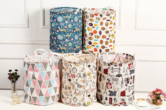 Merdes 19.7?€??€? Waterproof Foldable Laundry Hamper, Dirty Clothes Laundry Basket, Linen Bin Storage Organizer for Toy Collection (Triangle)