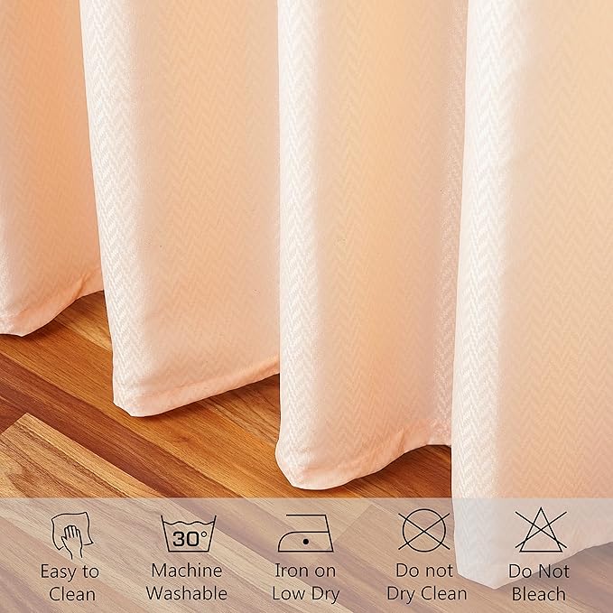 Encasa XO Luxury Jacquard Shower Curtain ZZ Peach 72x72 in | Rustproof, Wrinkle-Free, Water-Repellent & Machine Washable | Elegant Heavy Fabric for Bathroom Decor & Bathtub Use