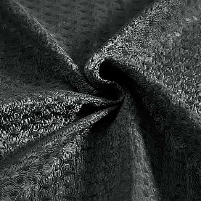 Luxury Dobby Weave Heavy Weight CVC Poly Cotton Blended Fabric Shower Curtain Elegant Hotel Style Fabric for Bathroom, Water Repellent, Machine Washable Dark Gray Charcoal 70x72