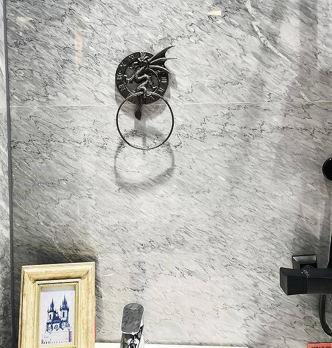 Cast Iron Antique Dragon Towel Ring, Wall Mounted Medieval/Gothic Accessories for Bathroom
