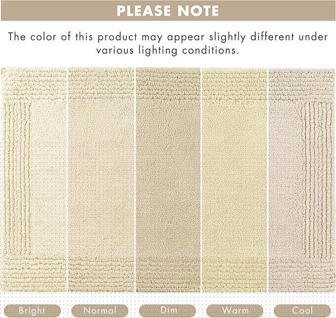 Madison Park Splendor Reversible 100% Cotton Tufted Bathroom Rug-3000 GSM Hotel Quality Luxurious Plush Medium Pile Bath Mat Absorbent, Quick Dry, Shower Room Décor, 24x72, Natural