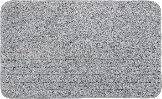 GRANNY SAYS Bathroom Rugs, Bath Mats for Bathroom Non-Slip, Super Soft and Water Absorbent, Microfiber Bath Rugs, Machine Wash Dry, Bath Rugs for Floor, Tub and Shower, 16" x 24" Gray Stripe