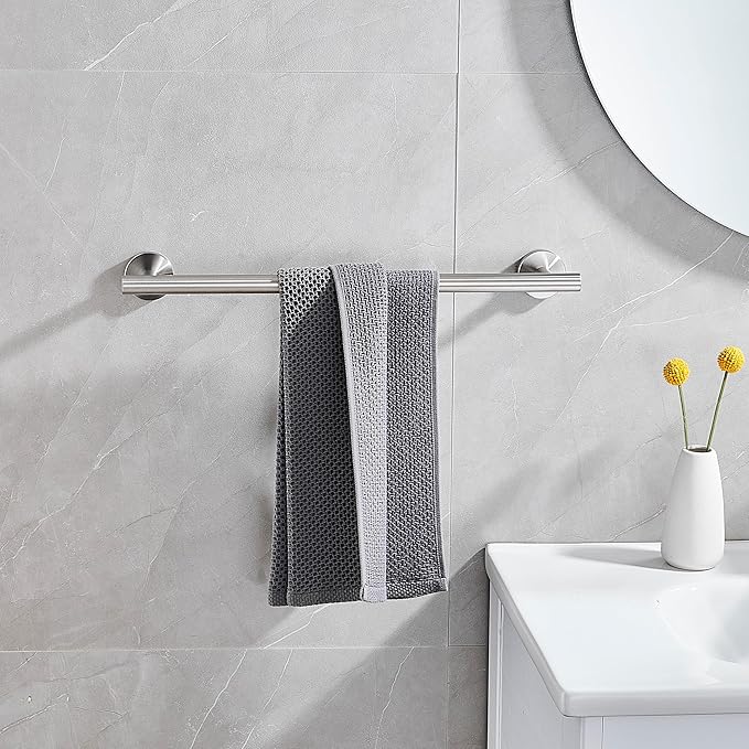 18 Inch Towel Bar Bathroom Towel Holder KWQKEM Wall Mount Sus304 Stainless Steel Towel Rack Bathroom Accessories for Shower Room Restroom (Brushed Nickel)