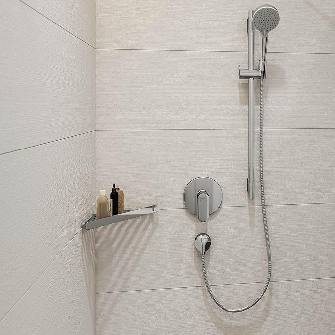 hansgrohe AddStoris Corner Basket in Chrome 1-inch Accessories in Chrome, 41741000