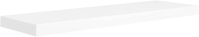 Floating Wall Shelf White 31.5x9.3x1.5 Inches MDF Board Modern Invisible Mounting Display Rack for Living Room Bedroom Home Decor Books Collectibles