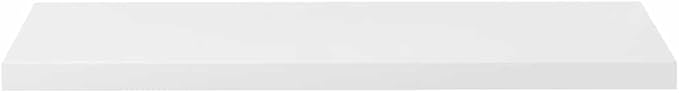 Floating Wall Shelves Set of 2, High Gloss White Modern Display Shelves with Invisible Mounting, 35. 4 Inch Long MDF Board for Living Room Bedroom Office Decor, Holds 22lb Each Books and Decorations