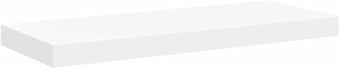 Set of 4 Floating Wall Shelves, 23.6 Inch Modern White MDF Display Ledges for Living Room, Bedroom, and Office, Wall Mounted Decorative Storage Organizer