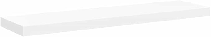 Set of 4 Floating Wall Shelves, 35.4-Inch Modern Rectangular Shelving Units for Bedroom, Living Room and Office, Durable MDF Wall-Mounted Storage Organizers, White