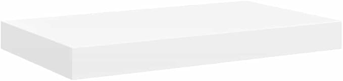 Floating Wall Shelves Set of 4, Modern Matte White Decorative Rectangular Wall Mounted Display Shelves for Living Room Bedroom Books Photos Storage