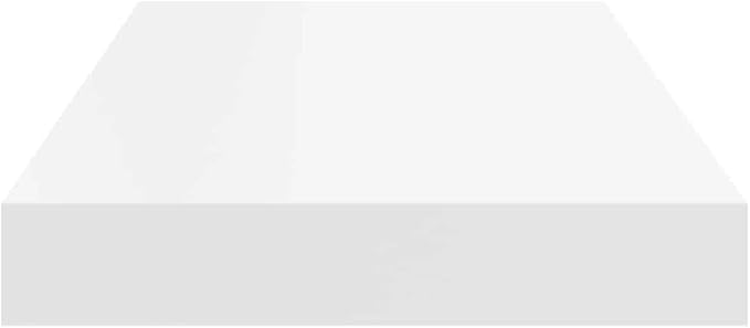 Floating Wall Shelf Modern Rectangular Display Ledge for Bedroom Living Room Matte White MDF Storage Rack 19.7 x 9.1 x 1.5 Inches