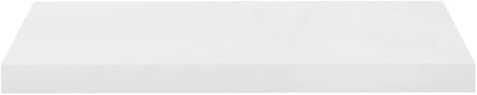 Floating Wall Shelves 2 Pack High Gloss White Modern Display Rack 23.6x9.3 Inches MDF Honeycomb Structure for Living Room Bedroom Office Decor