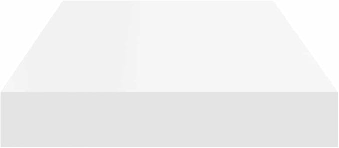 Set of 2 Floating Wall Shelves, Modern White Decorative Storage Display for Living Room, Bedroom, and Office, 19.7 x 9.1 Inch MDF Shelving Units