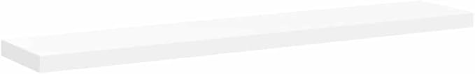 Set of 2 Floating Wall Shelves, 47.2 Inch Modern Rectangular MDF Display Ledge for Bedroom, Living Room and Home Office, Matte White Storage Organizer