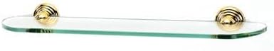 Alno 24" Glass Shelf With Brackets - Unlacquered Brass