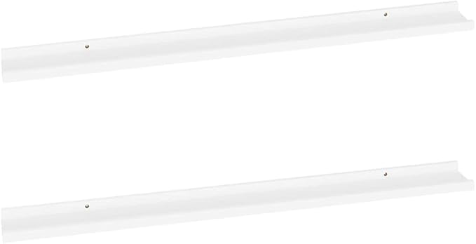 White Wall Shelves 2 Pack 39.4 Inch Floating Shelves for Living Room Bedroom Bathroom Storage Display Organizer with 11lb Load Capacity
