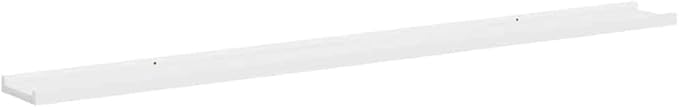 Set of 2 Floating Wall Shelves, 45.3 Inch Long Modern Display Ledge for Living Room, Bedroom, and Home Decor, White MDF Wall Mount Storage Shelf