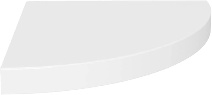 Floating Corner Shelf Wall Mounted 13.8"x13.8"x1.5" White Honeycomb MDF with Metal Bracket, Invisible Mounting System, Decorative Storage for Living Room, Bathroom, Bedroom