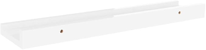 Wall Shelves 2 pcs High Gloss White 15.7x3.5x1.2 Inches Modern Floating Shelves for Living Room Bathroom Kitchen Storage Display Organizer