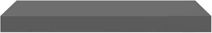 Set of 2 Floating Wall Shelves, Modern High-Gloss Grey Honeycomb MDF Display Shelves for Living Room, Bedroom, and Office, 19.7 x 9.1 Inch Decorative Storage Racks