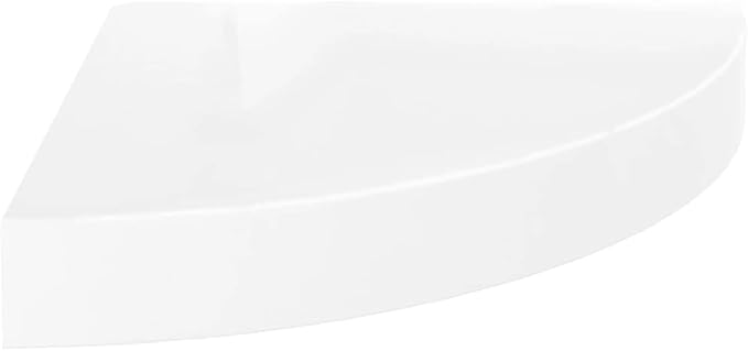 Floating Corner Shelves 2-Pack High Gloss White 9.8x9.8 Inch Wall-Mounted Storage Shelves with Invisible Bracket for Bathroom Bedroom Living Room Decor