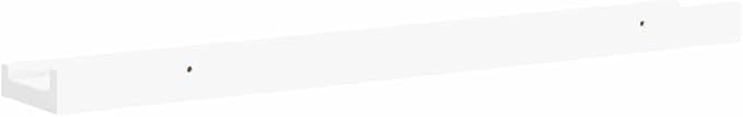 Set of 2 Picture Ledge Shelves 23.6 inch Wall Mounted Floating Shelf for Photo Frames, Modern MDF Display Rack for Living Room, Bedroom, and Office Decor, White