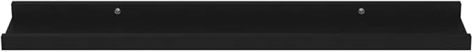 Black Wall Shelves Set of 4, 23.6x3.5x1.2 Inches Floating for Living Room Bedroom Kitchen, MDF Storage for Books Plants Decor, Easy Mount Organizer Shelves with 11lb Capacity Each