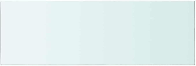 Tempered Glass Shelf Panel 27.6x9.8 Inch Clear Slatwall Display for Retail Store and Home Decor, Heavy Duty 33 lbs Load Capacity, Easy to Clean Modern Wall Mounted Glass Shelf