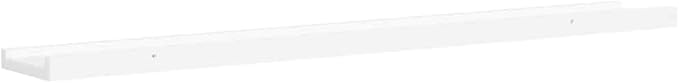Set of 2 Floating Shelves 31.5 Inch White U-Shape Wall Mounted Ledge Shelf for Picture Frames, Books, Home Decor Storage