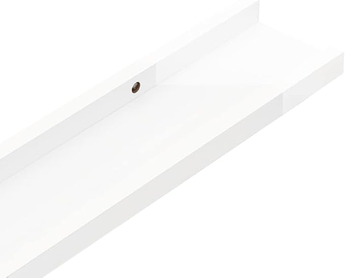 High Gloss White Wall Shelves 2 Pack 39.4 Inch Floating for Living Room Storage, Modern Display Shelves for Books Decor Plants, Easy Mount MDF Shelving Units with 11lb Capacity