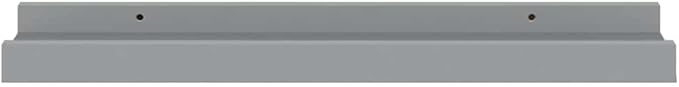 Floating Ledge Shelves Set of 2, 15.7 inch Gray MDF Wall Mounted Display Shelf for Picture Frames, Decorative Wall Decor for Living Room, Minimalist Storage Rack